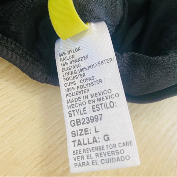 New Gianni Bini Black Halter One Piece Deep V Neck Swimsuit Bathing Suit L - Picture 6 of 6